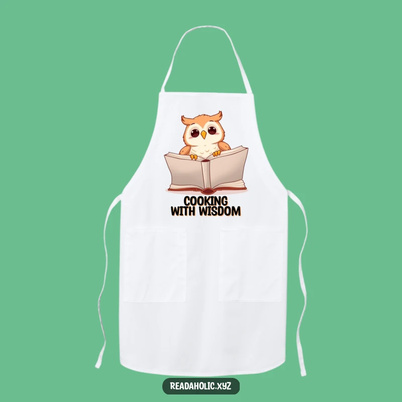 Funny Kawaii Owl Reading Apron: Cook Up Stories with Literary Flair