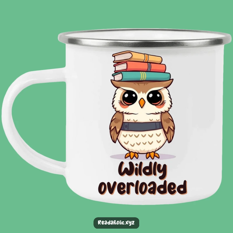 Funny Kawaii Owl Camping Mug: Book Balance Adventures Outdoors