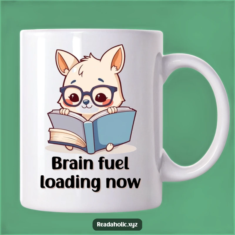 Funny Bookworm Animal Mug: Adorable Glasses-Wearing Critter Reading a Giant Book, Perfect Gift