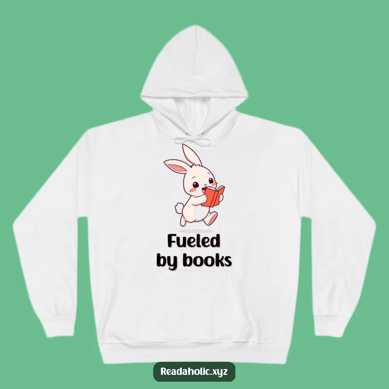 Funny Kawaii Bunny Hoodie - Cozy Hopping Book Lover Gift