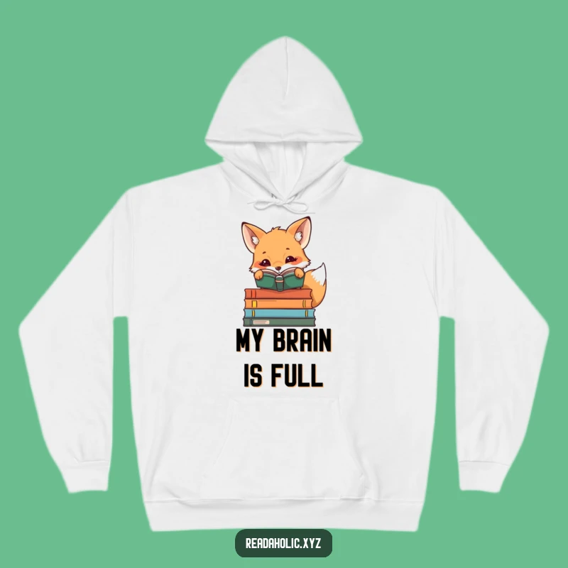 Funny Kawaii Reading Fox Hoodie: Cozy Bookworm Fox for Ultimate Comfort