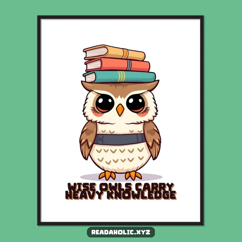 Free Printable Kawaii Owl Art: Balancing Act, Funny Downloadable Decor!