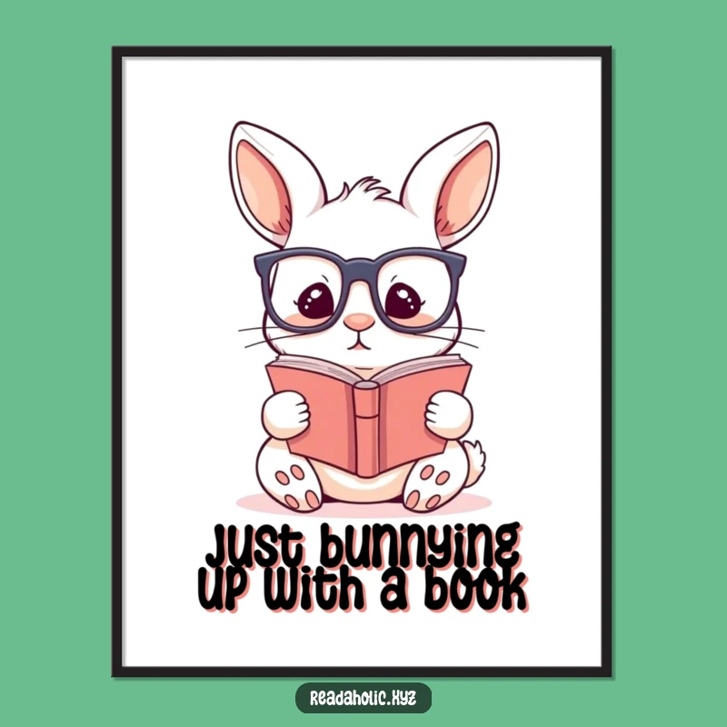 Funny Free Printable Wall Art: Cozy Rabbit Enjoys a Good Read!