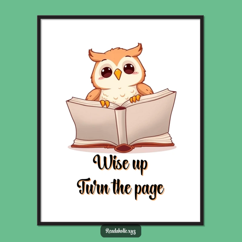 Funny Free Printable Wall Art: Wise Owl Enjoys a Good Book!