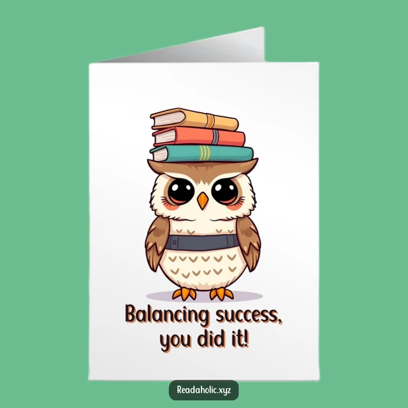 Free Printable Kawaii Owl Congrats Card: Stack of Success, DIY!