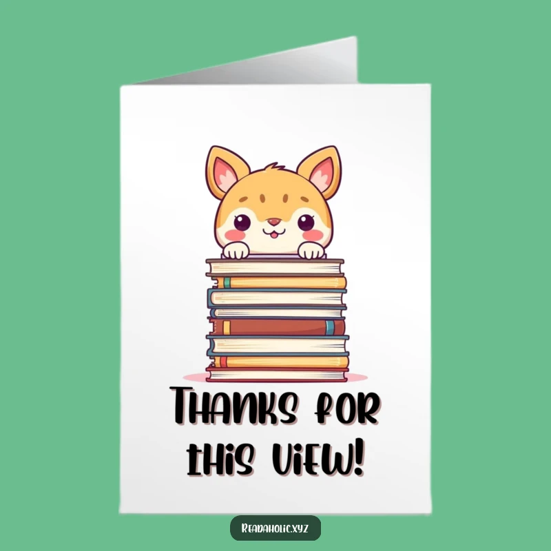 Free Printable Thank You Card: Book Peek Animal - Whimsical Gratitude Downloadable