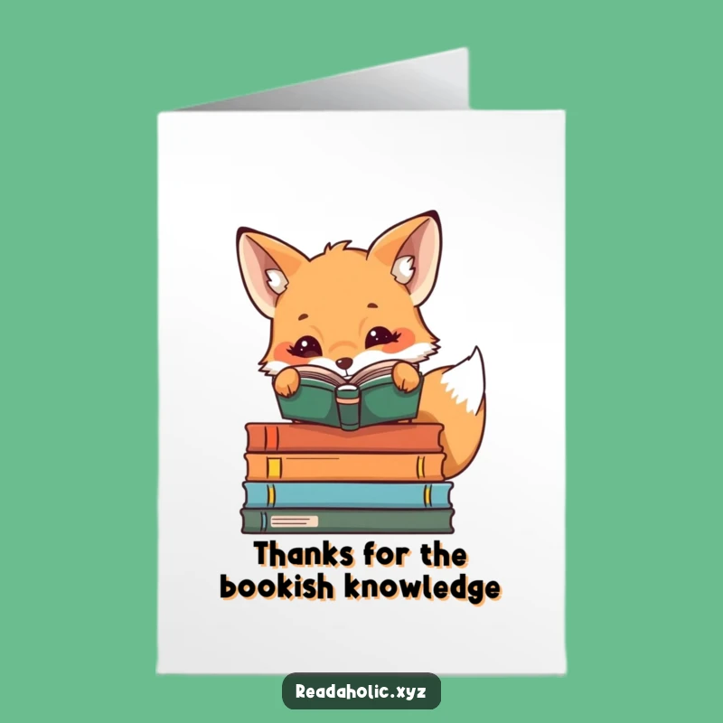 Free Printable Kawaii Fox Thank You Card: Funny Downloadable Gift for Gratitude