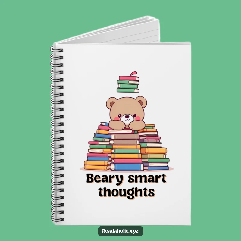 Funny Kawaii Bear Bookworm Notebook - Cozy Journal Gift