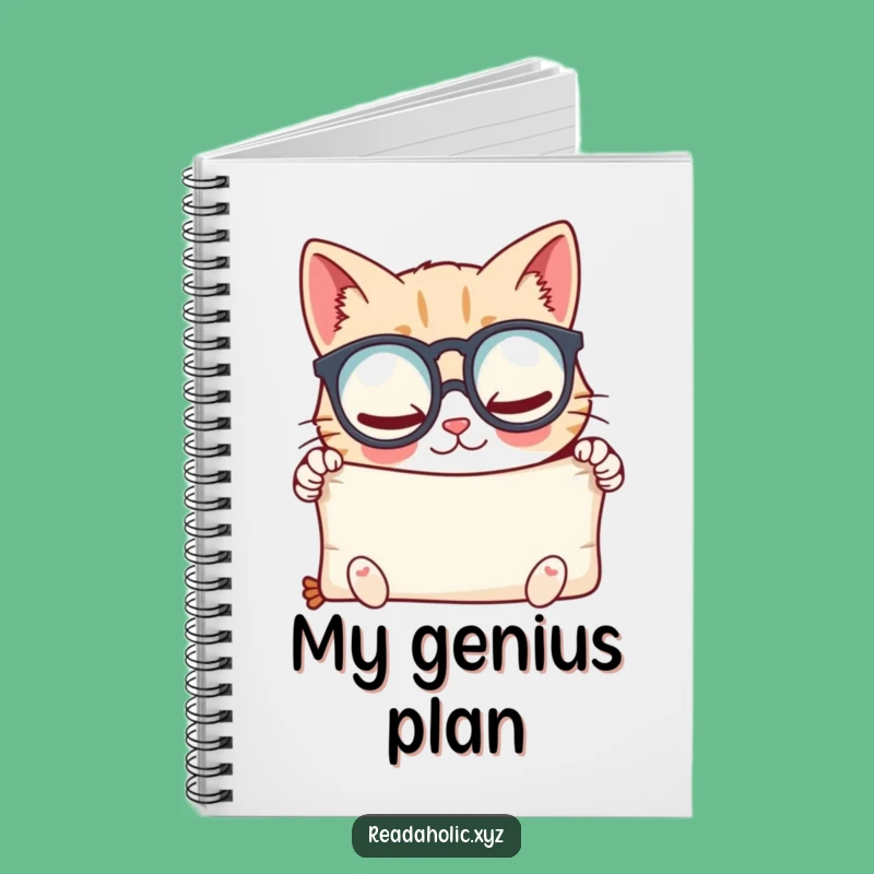 Funny Kawaii Cat Scholar Notebook - Glee Scroll Journal Gift
