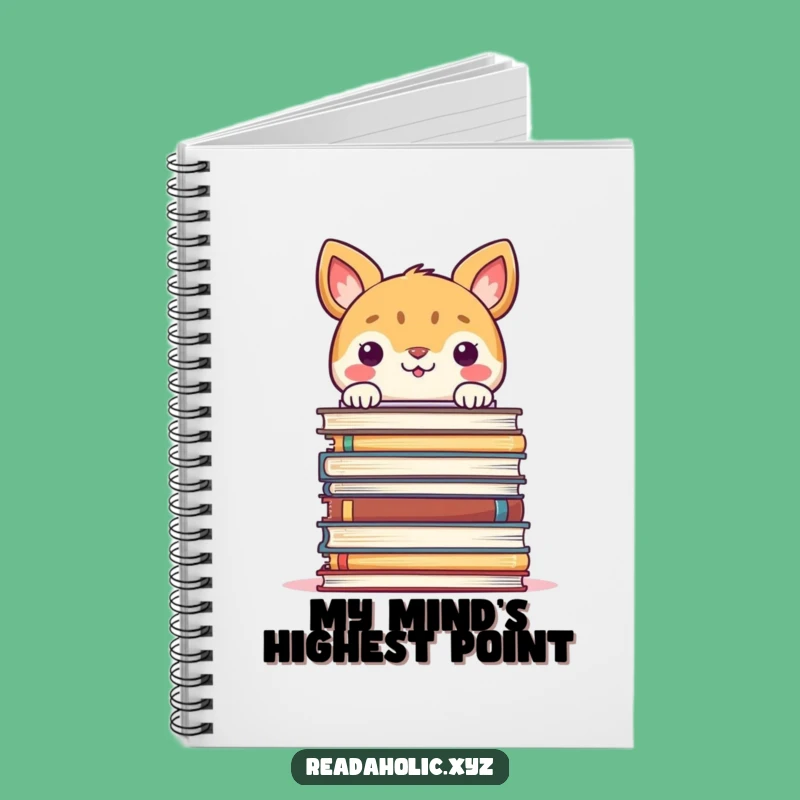 Funny Notebook: Smiling Animal Peeking Over Book Stack, Hilarious Journal for Ideas