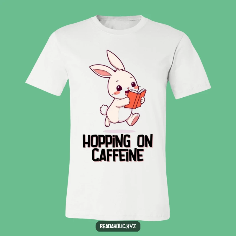 Funny Kawaii Bunny Reading Tee - Exciting Hopping Bookworm Shirt Gift