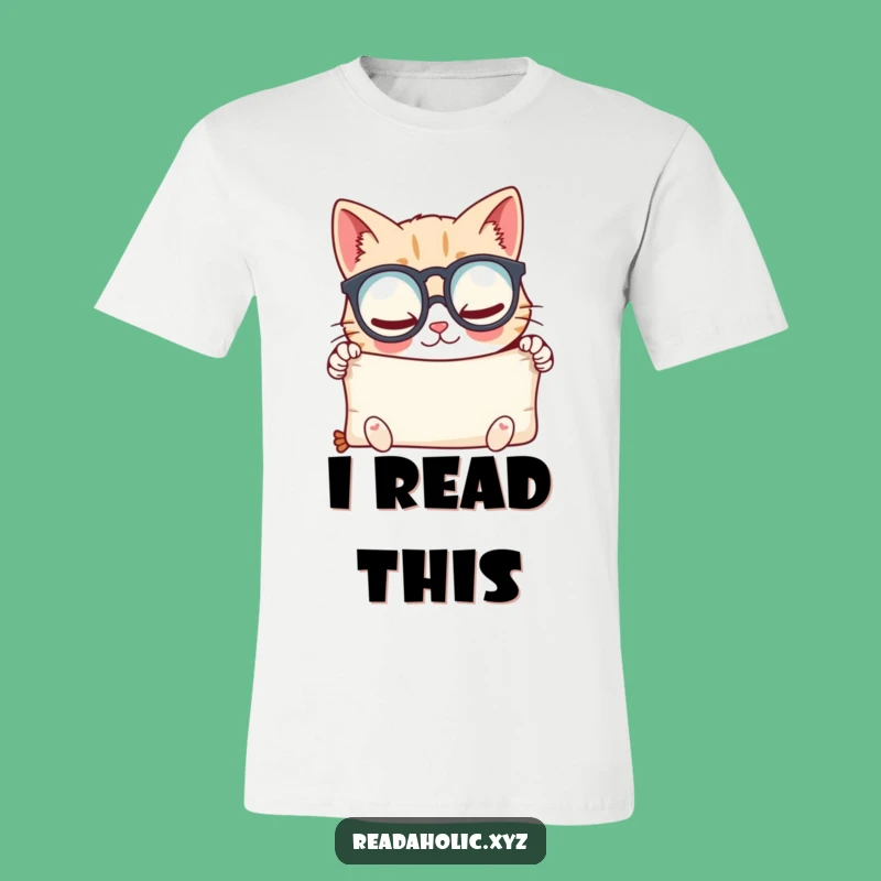 Funny Kawaii Cat Scholar Tee - Glee Scroll Peering Shirt Gift