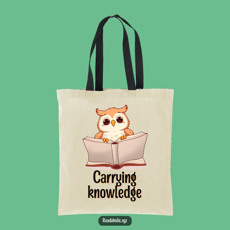 Funny Kawaii Owl Reading Tote Bag: Carry Your Books with Whimsical Charm