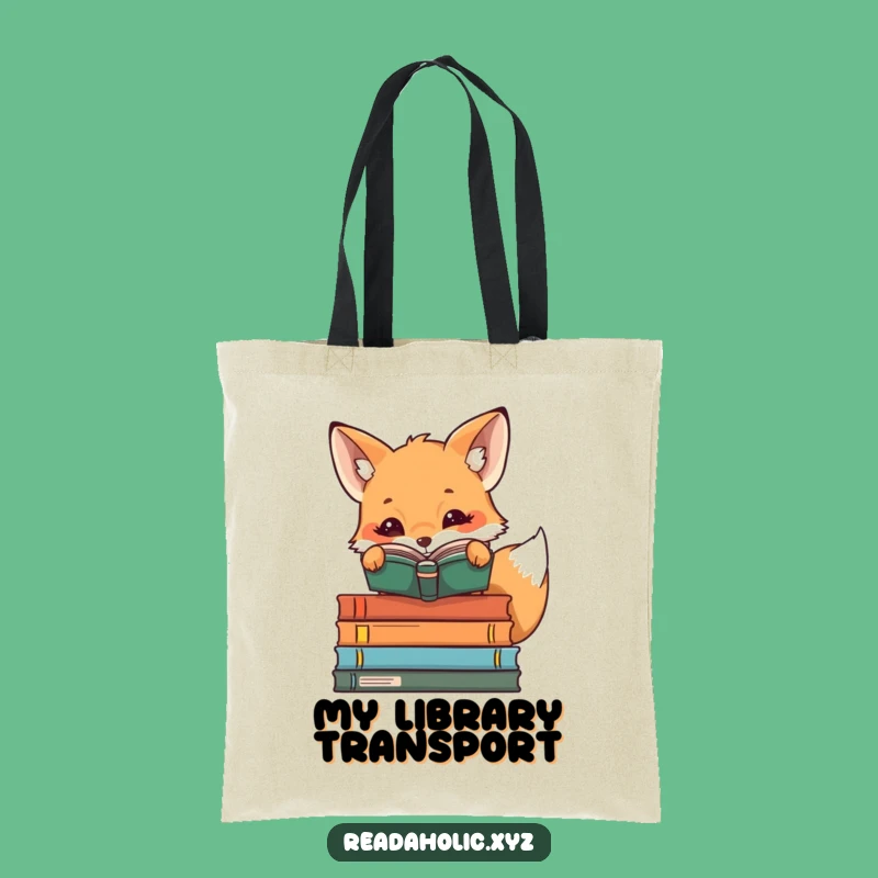 Funny Kawaii Fox Tote Bag: Adorable Book Lover Fox for Everyday Carry